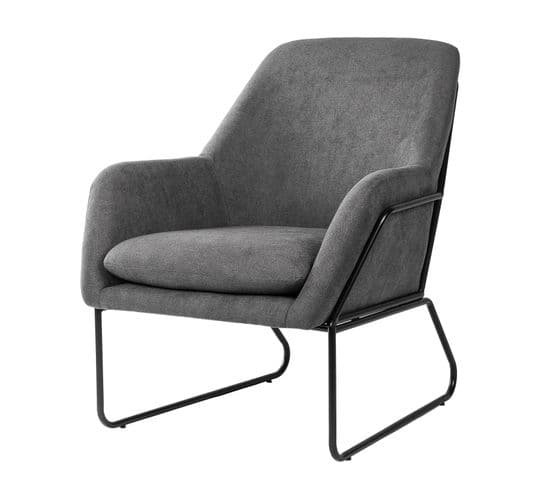 Volda - Fauteuil Gris Foncé Avec Structure Noire