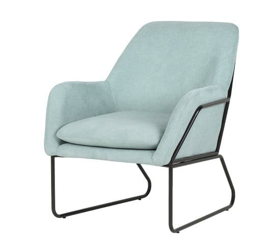 Volda - Fauteuil Tapissé Menthe Avec Structure Noire