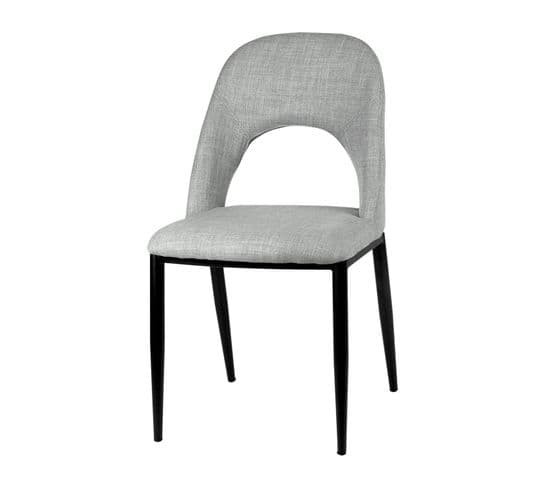 Eka - Eka - Chaise De Salle À Manger Avec Pieds Noirs Et Assise Gris Clair