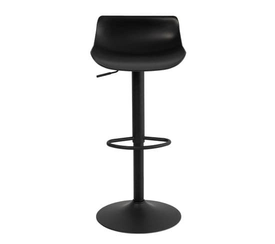 Daiwik - Tabouret Noir Avec Assise En Polypropylène Et Pieds En Métal