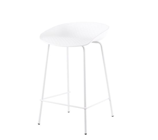 Kavan - Tabouret Bas, Tabouret De Cuisine Avec Pieds En Blanc