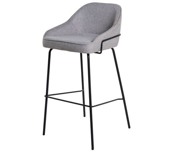 Elégant Tabouret Haut Avec Revêtement Gris Clair