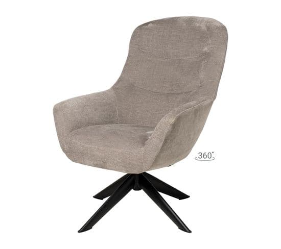 Fauteuil Pivotant Élégant Avec Revêtement Gris Clair