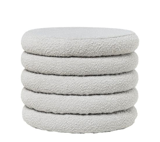 Pouf Gris Avec Peau De Mouton Et Espace De Rangement