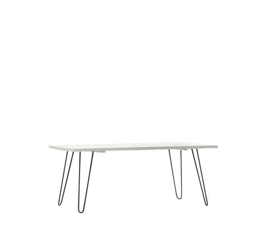 Table Basse Fixe En Bois Blanc 110x45cm