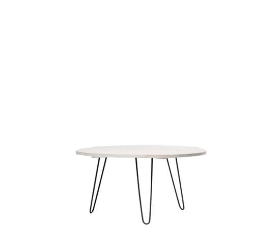 Table Basse Fixe En Bois Blanc 80x45cm