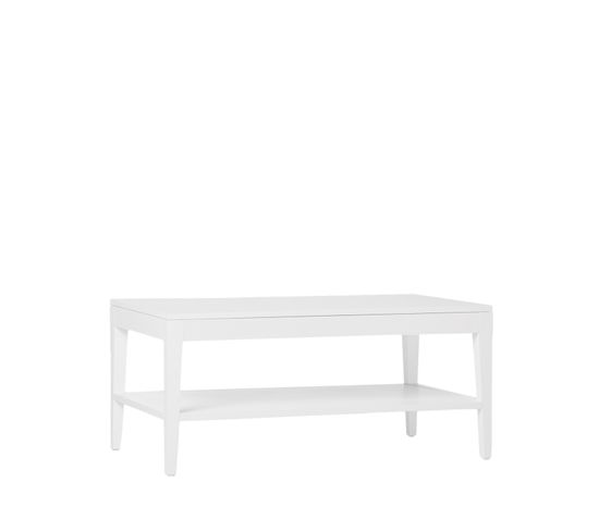 Table Basse Relevable En Laqué Blanco 100x45cm