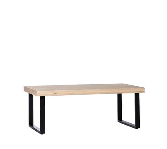 Table Basse Fixe En Bois Naturelle 120x44cm