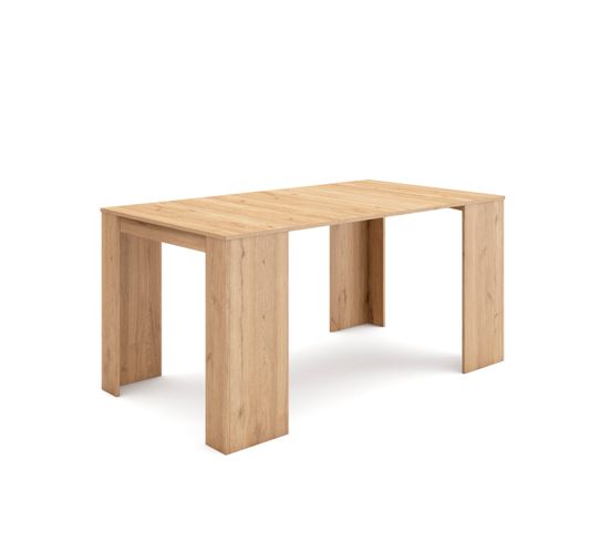 Table Console Extensible, 160, Pour 8 Personnes, Chêne