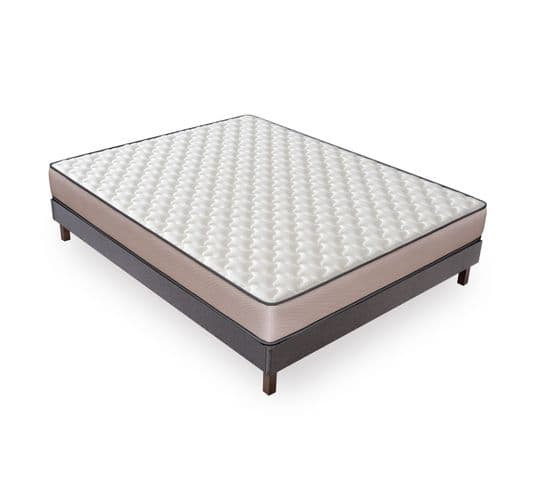 Ensemble 90x190 Matelas Mousse - H18cm + Sommier Kit-  Confortable Et Ferme