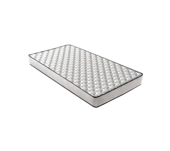 Matelas Mousse 80x190 cm NEW-YORK - Ferme - Réversible - Côté Été/hiver - H15 Cm