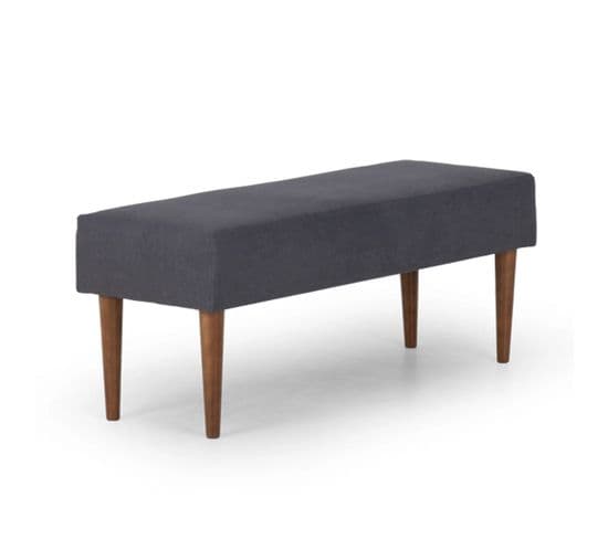 Banquette Paloma Anthracite -colombe Banc Pied De Lit, Tapissé En Tissu Doux, Avec Pieds