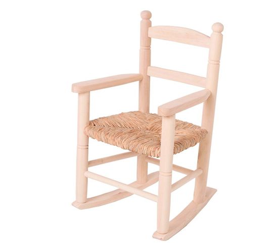 Chaise à Bascule Pour Enfants En Bois Beige 51x32x28cm