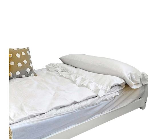 Drap housse En Coton Blanc 105x190cm