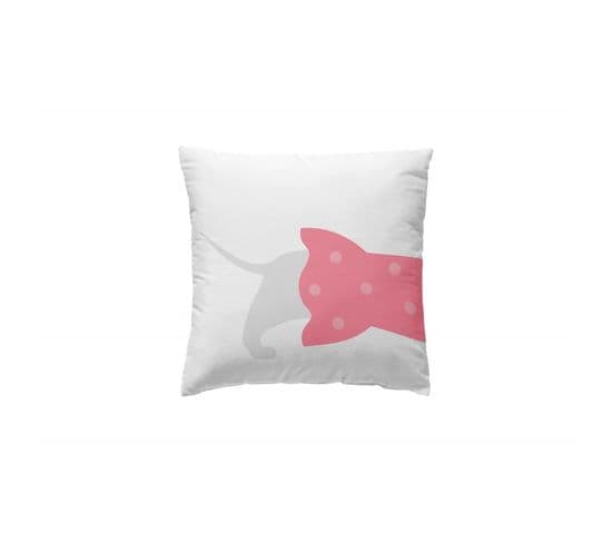 Housse De Coussin En Coton Blanc Blanc 40x40cm