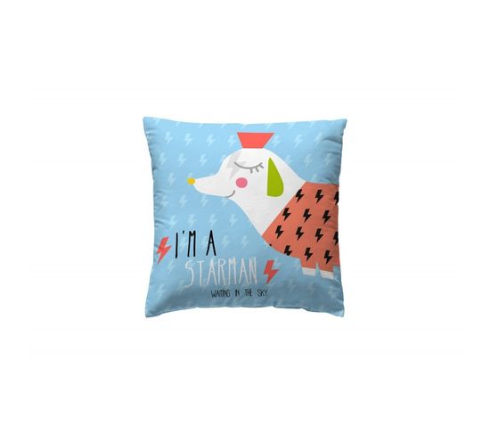 Housse De Coussin En Coton Bleu 40x40cm