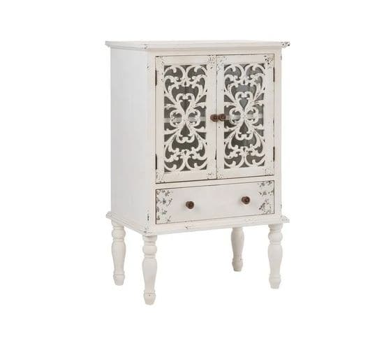 Bahut Haut Shabby Blanc En Bois Poshy