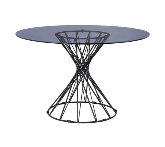 Table Ronde Design En Verre 120cm Joni