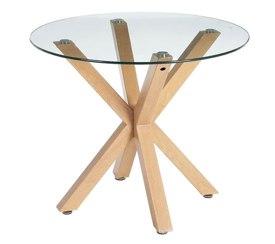 Table Ronde En Verre Trempé 90cm Angus