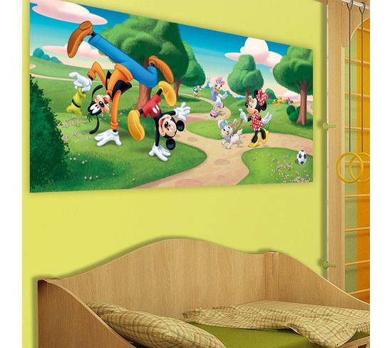 Poster Géant Mickey Minnie Au Parc Disney Intisse 202x90 Cm