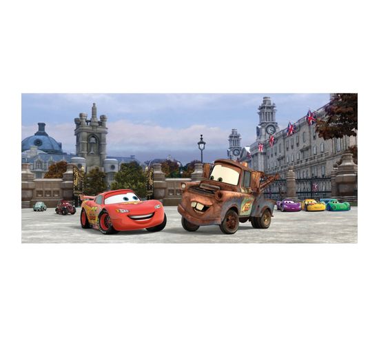 Poster Géant Flash Mcqueen Et Martin Disney Intisse 202x90 Cm