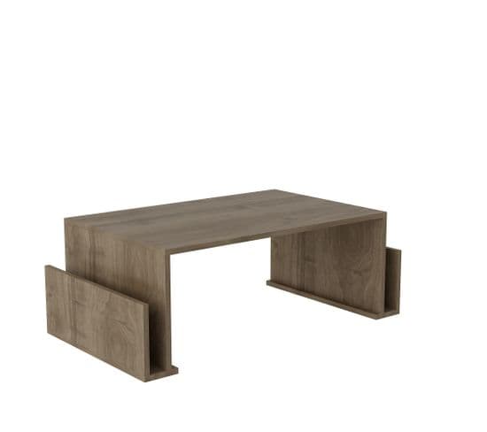 Table Basse Combinée Porte-revues Unum Bois Clair