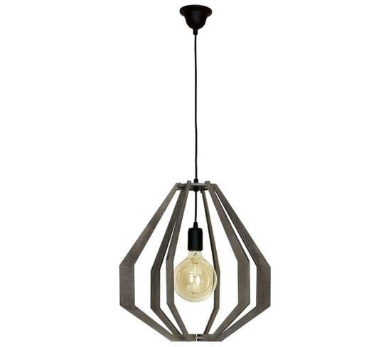 Lampe À Suspension Tigris En Métal, Gris - 43x43x90 Cm