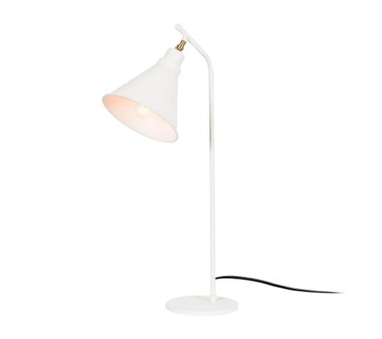 Lampe De Table Classique Krasiva Cône Métal Blanc