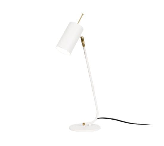 Lampe De Table Krasiva Tube Métal Blanc