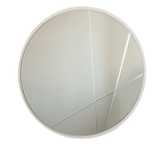 Miroir Décoratif Lagas D60cm Bois Blanc