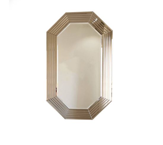 Miroir Décoratif Hexagone Bekota 60x100cm Verre Trempé Bronze