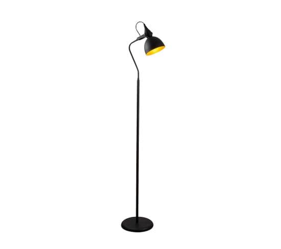 Lampadaire Petite Coupole Aimi 183cm Métal Noir Et Or