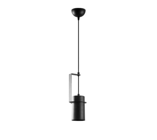 Suspension Projecteur Droit 1 Lampe Brewster Métal Noir