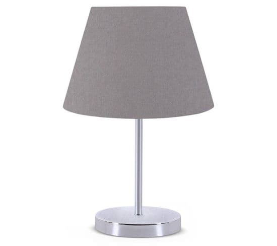 Lampe De Table Accensa Métal Argent Et Gris Souris