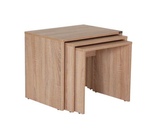 Lot De 3 Tables Basses Gigognes Kibo Bois Clair