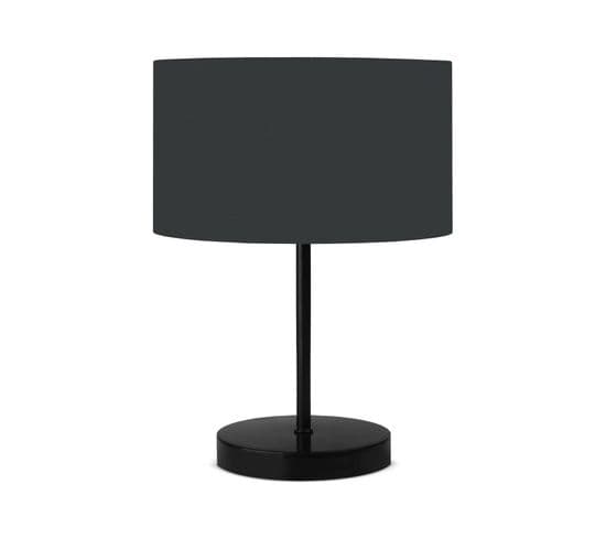 Lampe De Table Columpa Métal Noir Et Tissu Anthracite