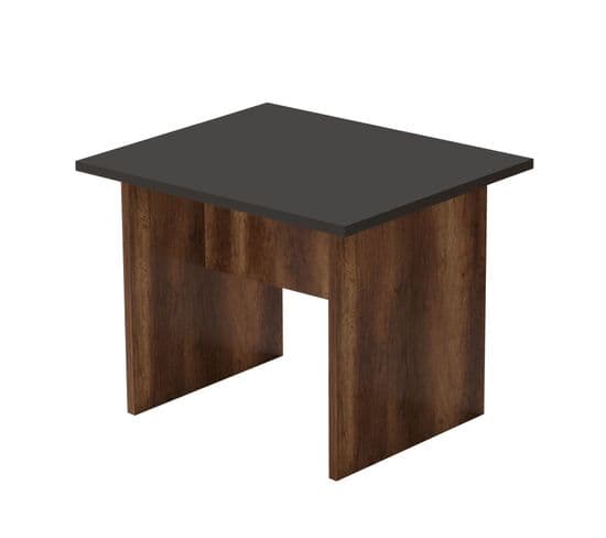Table Basse Busymo 50x60cm Chêne Foncé Et Gris