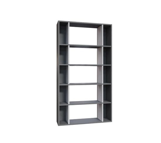 Étagère Bibliothèque Cerok L90cm Anthracite Et Blanc