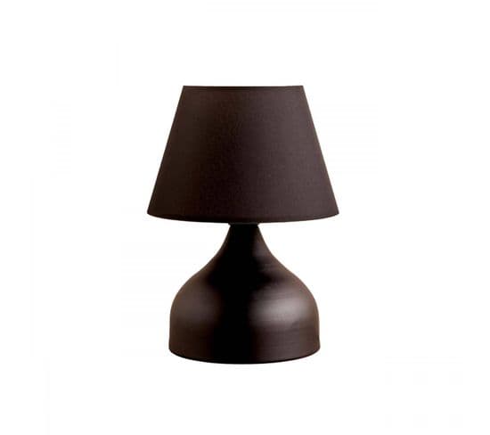 Lampe à Poser Oulia D22cm Métal Et Tissu Noir