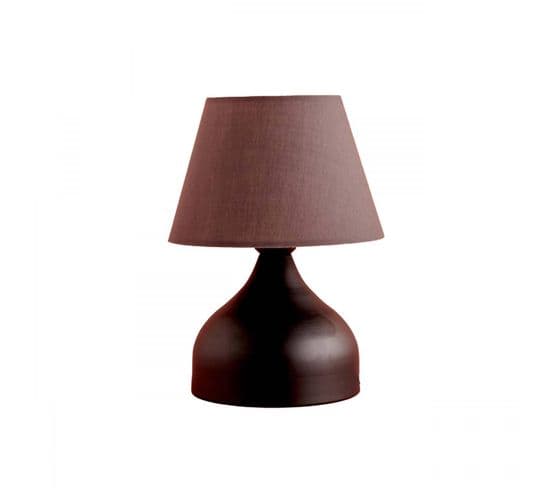 Lampe à Poser Oulia D22cm Métal Gris Et Tissu Noir