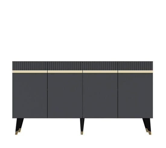 Buffet Design Defne L150xh80cm Anthracite Et Or