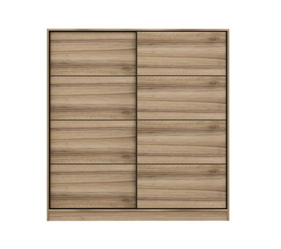 Armoire 2 Portes Coulissantes Gua L180xh210cm Bois Clair