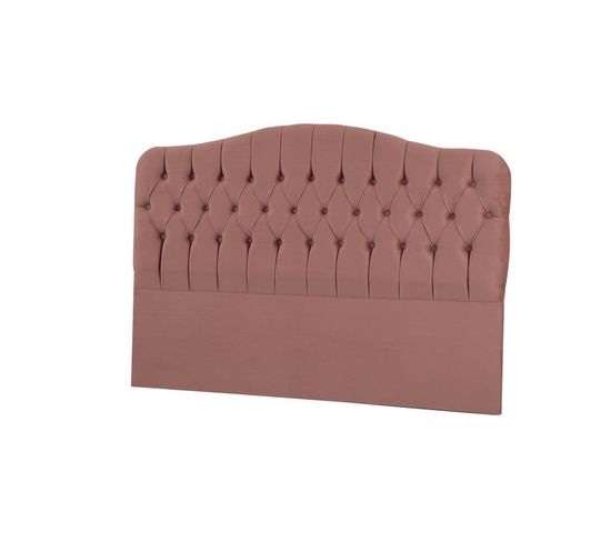 Tête De Lit Capitonné Gectuna L140cm Velours Vieux Rose