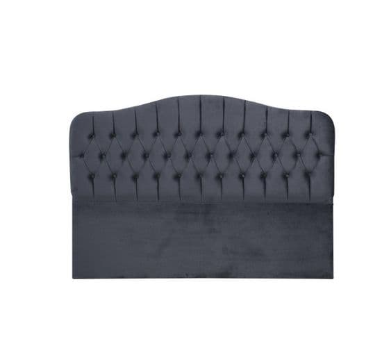 Tête De Lit Capitonné Gectuna L160cm Velours Anthracite