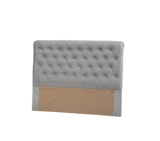 Tête De Lit Capitonné Gauto L90cm Velours Gris