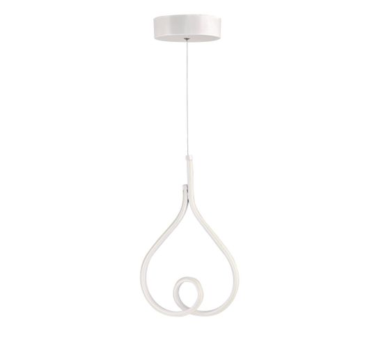 Suspension Design Arkomi L25cm Métal Blanc Et LED Jaune