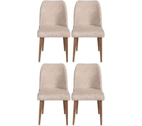 Chaises En Velours Et Métal Nova (lot De 4)