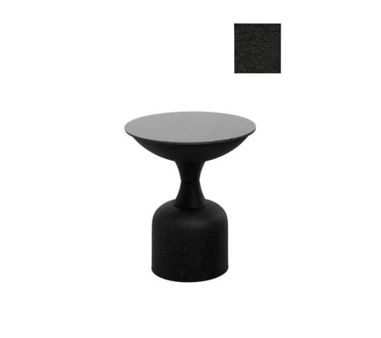 Table D'appoint Ronde Moderne Misira H50cm Métal Noir