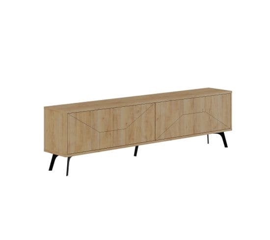 Meuble TV Santos 180cm Bois Chêne Clair