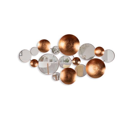 Décoration Murale Miroir Grifola L116xh60cm Métal Bronze